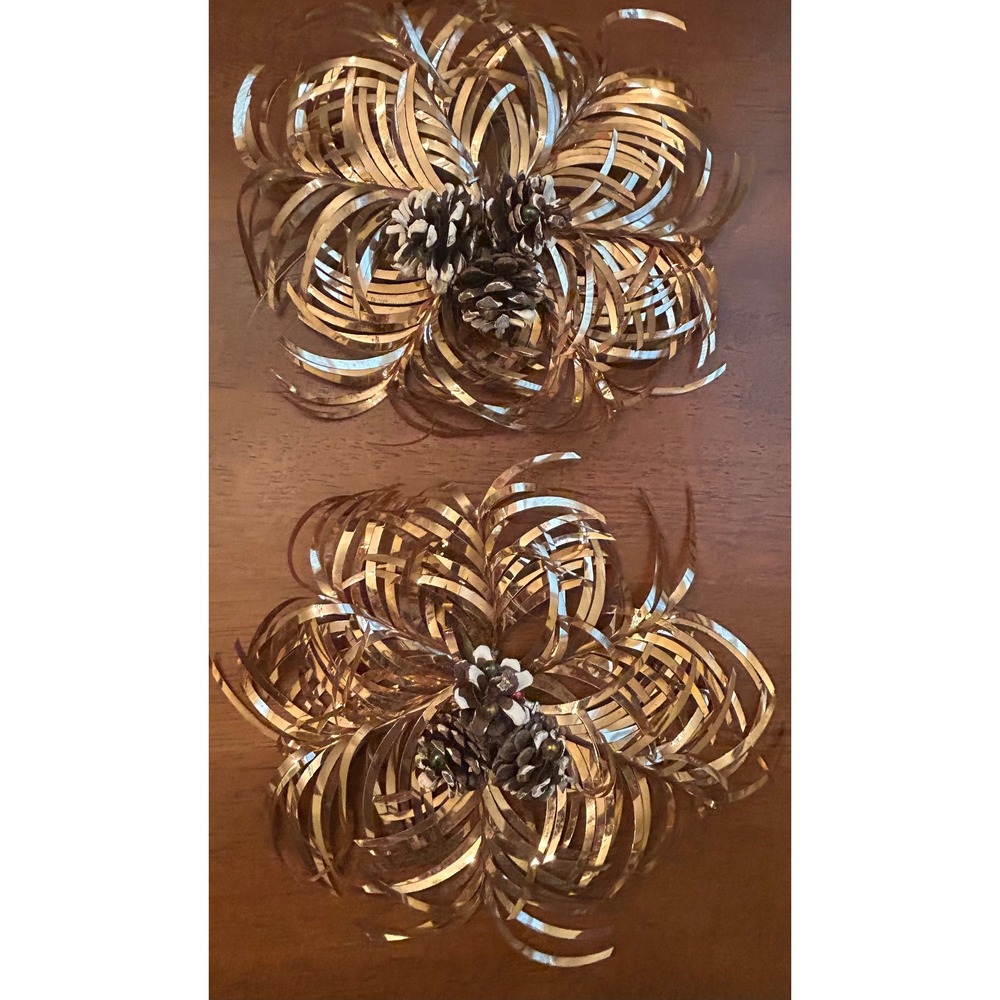 Vintage 1940s-1950s Christmas‎ Curly Tinsel Pinecone Devorations